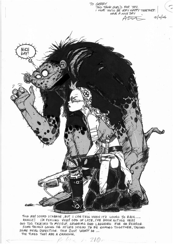 Jamie Hewlett, Tank Girl - Pin up - Published - Illustration originale