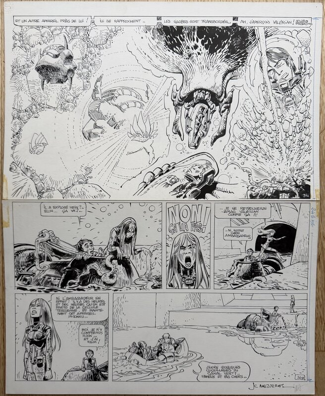 Jean-Claude Mézières - Valérian & Laureline - L’Ambassadeur des Ombres (6) - 1975 - p34 Splash - Planche originale
