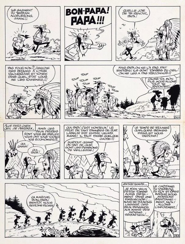 Marcel Remacle, Le Vieux Nick - Barbe Noire et les Indiens - Comic Strip