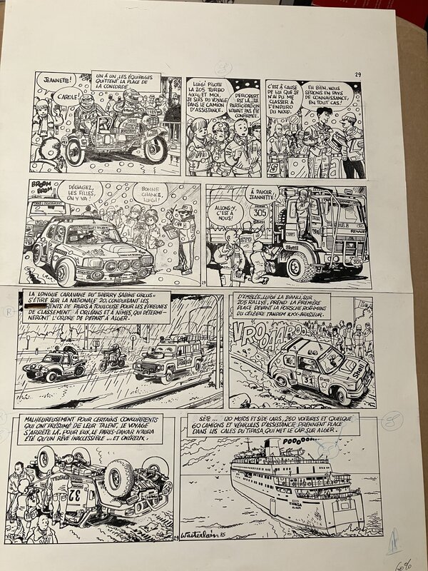 Marc Wasterlain, Jeannette Pointu - Quatre x quatre - Planche originale