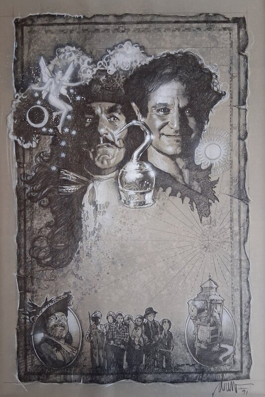 Dessin préliminaire de Drew Struzan pour le film Hook (1991) - Original Illustration