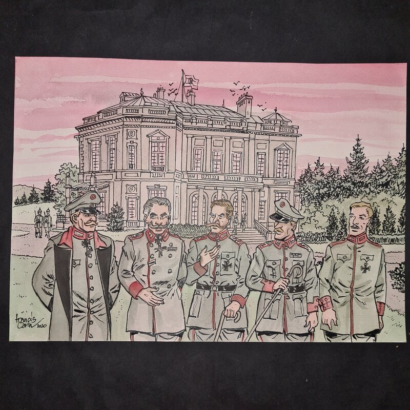 En vente - Carte Francis, Carin Francis illustration originale couleur aquarelle - Illustration originale