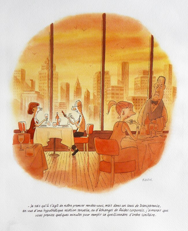 En vente - Fluide Glacial – » Le Premier Pas » – Illustration originale – François Ravard - Illustration originale