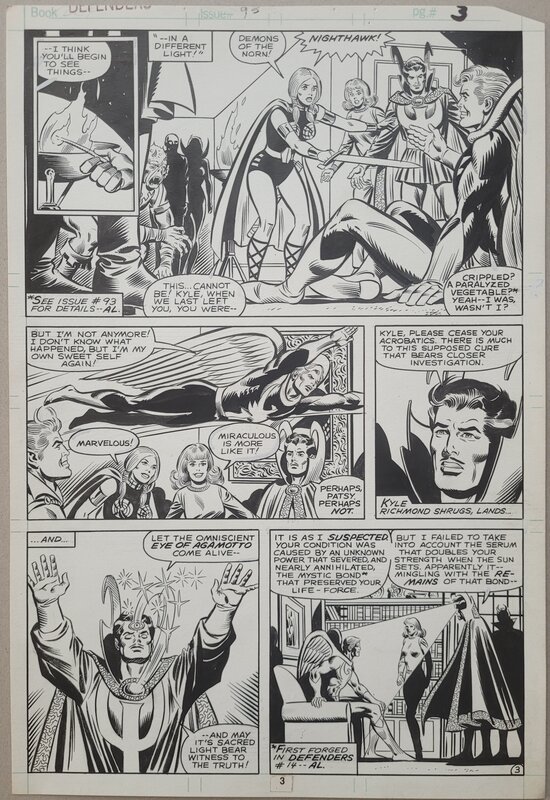 Don Perlin, Joe Sinnott, Frank Giacoia, Al Milgrom, John Marc De Matteis, The Defenders #95 page 3 (1981) - Planche originale