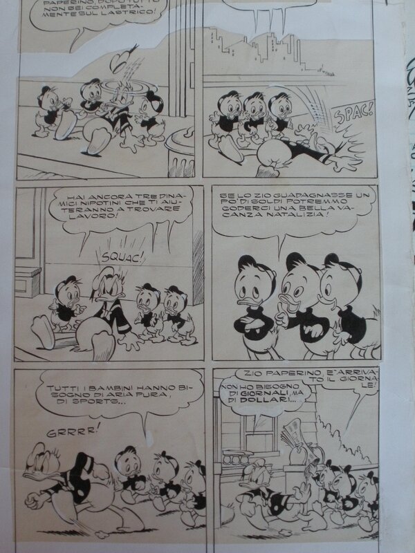 En vente - Disney - Pier Lorenzo DE VITA, Paperino e i bottoni radioattivi, 1955 - Planche originale