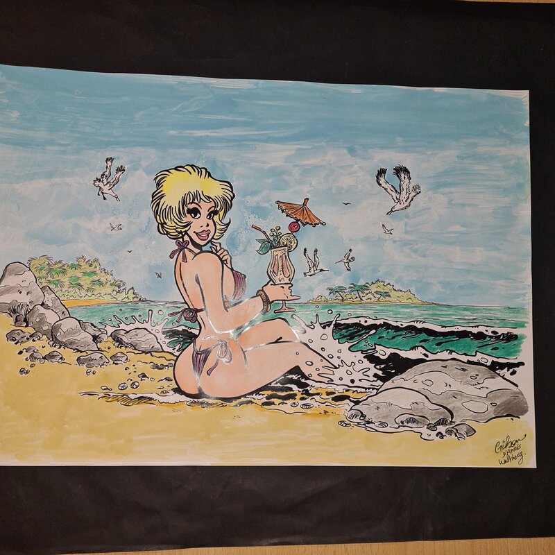 En vente - Gilson Bruno, Illustration originale couleur de Gilson - Illustration originale
