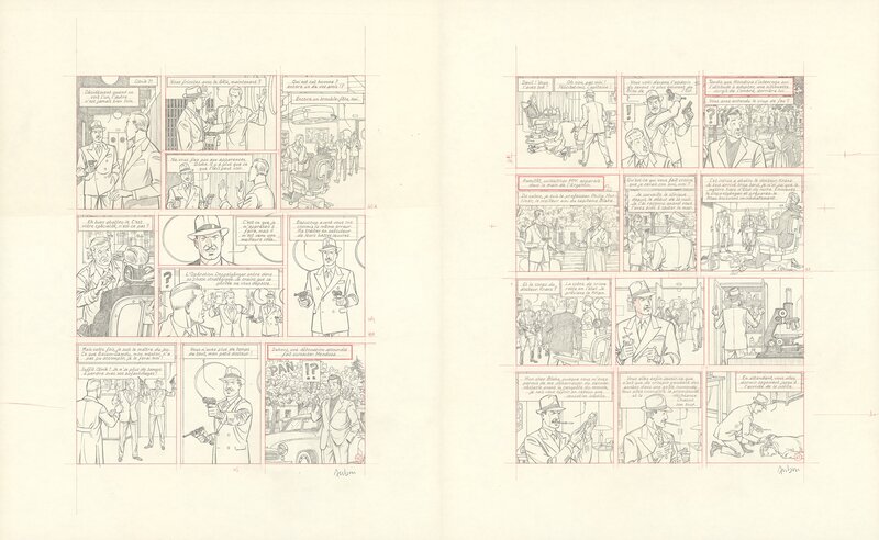 En vente - Antoine Aubin, Blake & Mortimer : 8 heures à Berlin - Planche originale