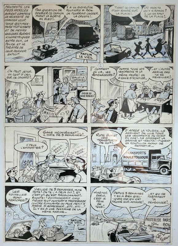 René Pellos, Pieds Nickelés dans l'immobilier - Planche originale