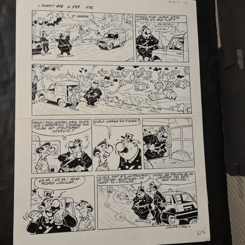 For sale - Planche originale de Kox ,agent 212 - Comic Strip