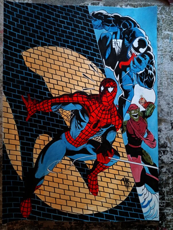 En vente - Philippe Bringel, Spiderman Alerte ( promo de Noël) - Illustration originale