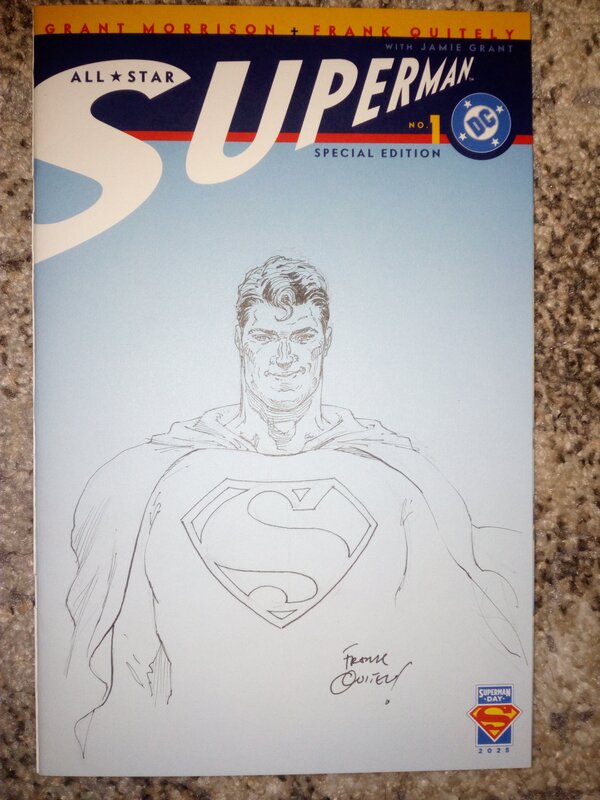 En vente - Commission sur blank cover superman / frank quitely - Illustration originale