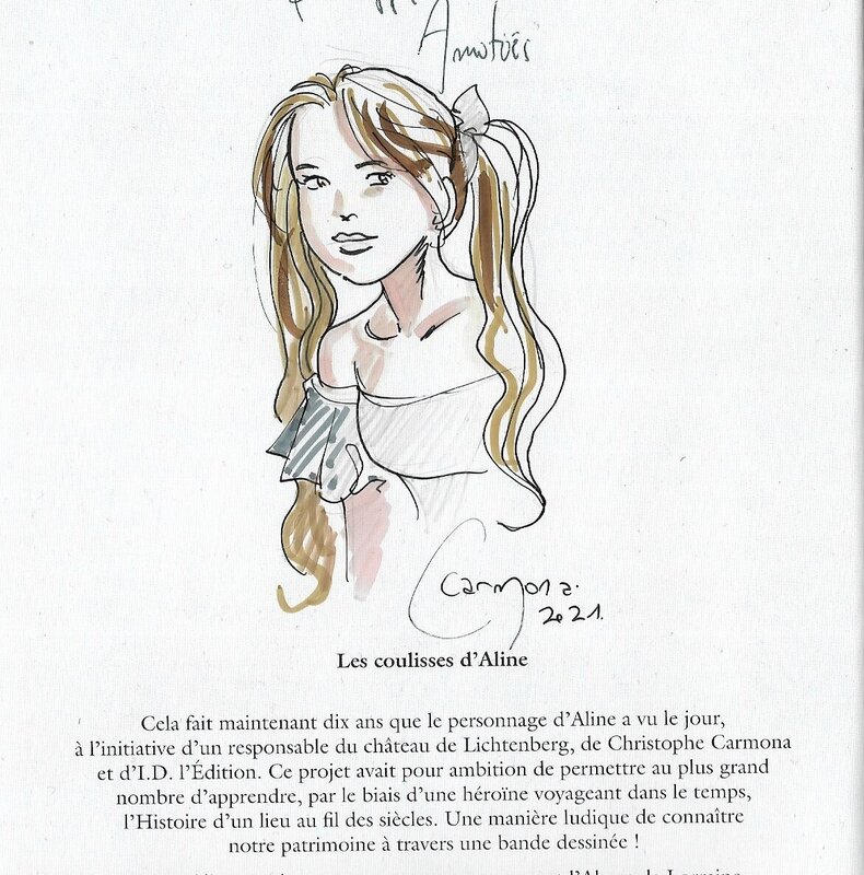 Christophe Carmona, Dédicace sur l'album Les Coulisses d'Aline - Dédicace