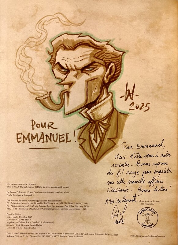 Benoît Dahan, Cyril Lieron, Dans la tête de Sherlock Holmes t.3 2025Dec05 - Sketch