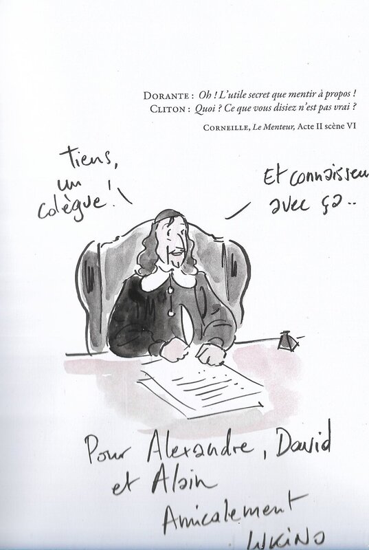 Lukino, Dédicace sur l'albul Le Contrat Corneille - Molière - Dédicace