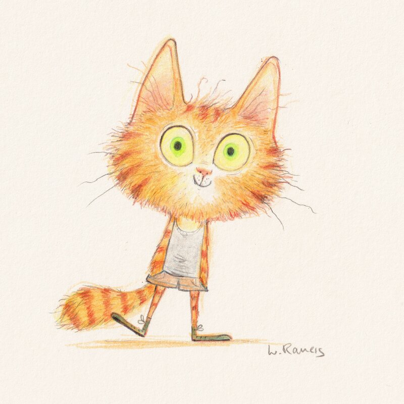 Happy cat par Wiebke Rauers - Illustration originale