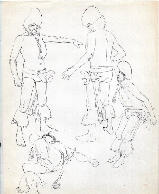 Raymond Poïvet, Dessin préparartoire pour les Pionniers de l'Espérance - Œuvre originale