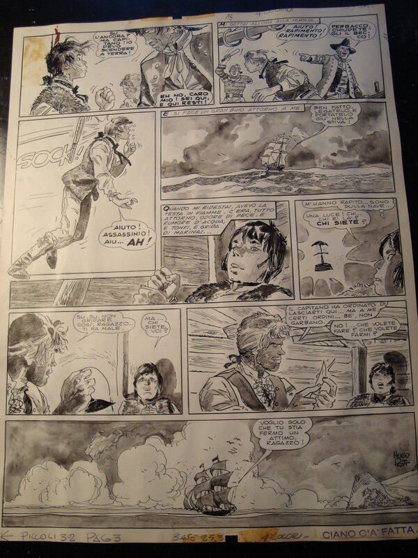 Hugo Pratt, Mino Milani, David BALFOUR ou Enlevé - Planche originale