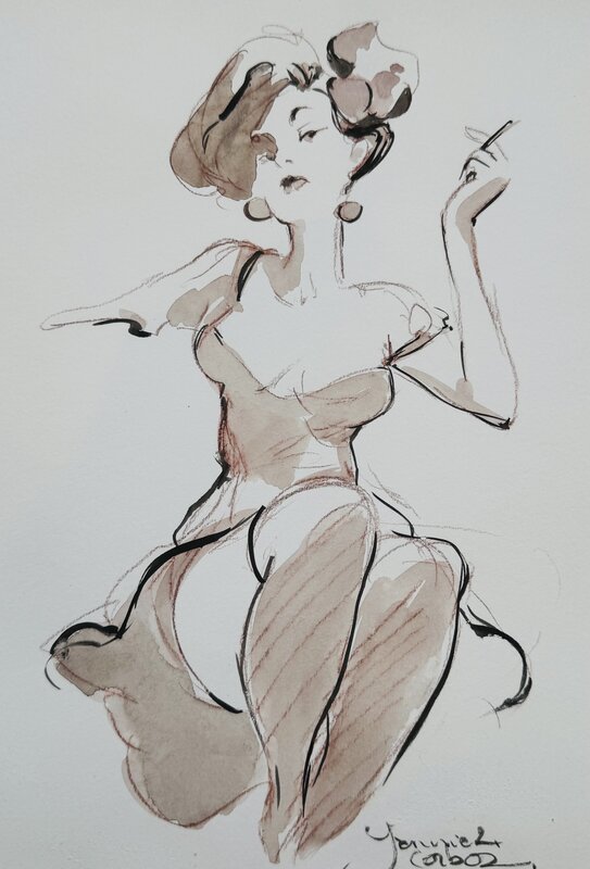 For sale - Yannick Corboz, Mathilde - l’assasin qu’elle mérite - Original Illustration