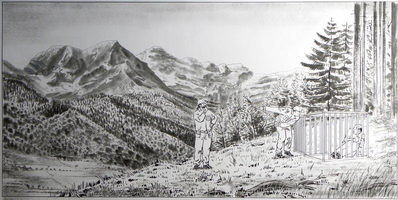 En vente - « Faut pas prendre les cons pour des gens » – Randonneurs – Illustration Originale – Emmanuel Reuzé - Illustration originale