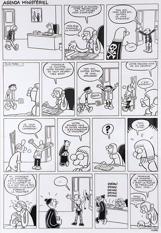 Agenda ministériel par Éric Ivars - Planche originale