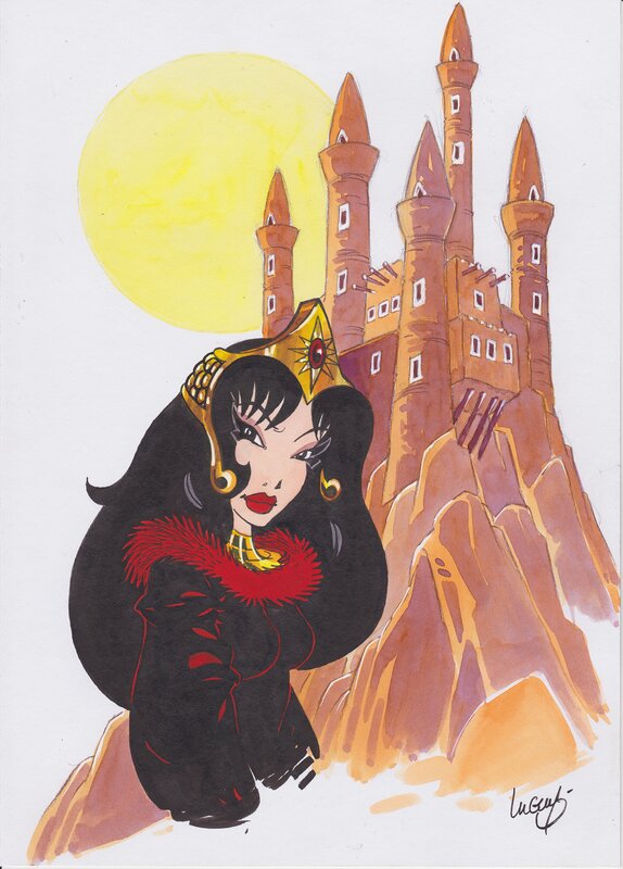 En vente - Balkis au château par Philippe Luguy - Illustration originale