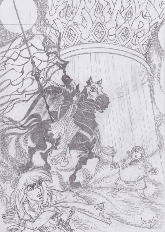 For sale - Philippe Luguy, Percevan 17 couverture crayon album réédition ( mars 2026 ) - Original Illustration