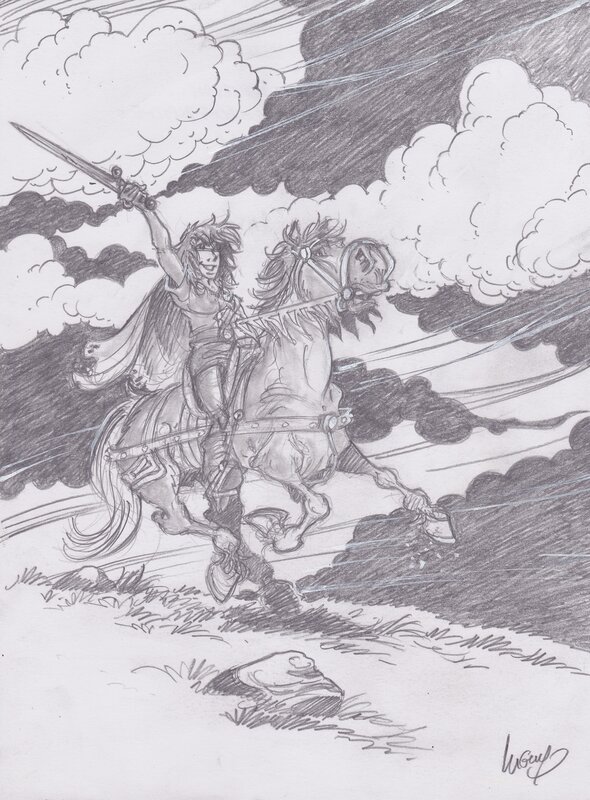 For sale - Philippe Luguy, Percevan : à l'attaque - Original Illustration