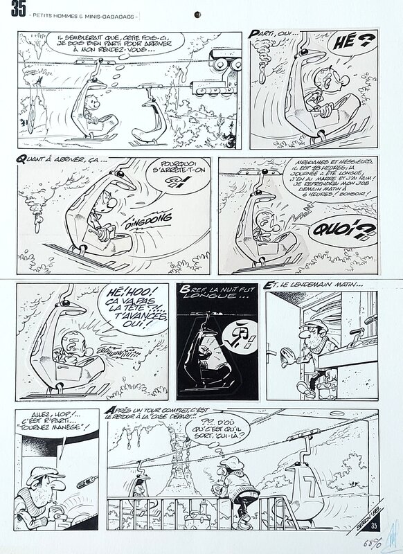 Pierre Seron, Les Petits Hommes, tome 25 - petits hommes et mini-gagagags - Planche originale