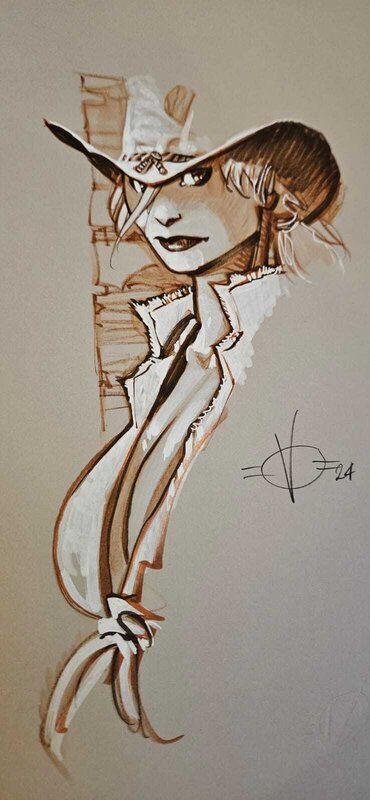 Olivier Vatine, Angela - Tirage Black & White - Dédicace