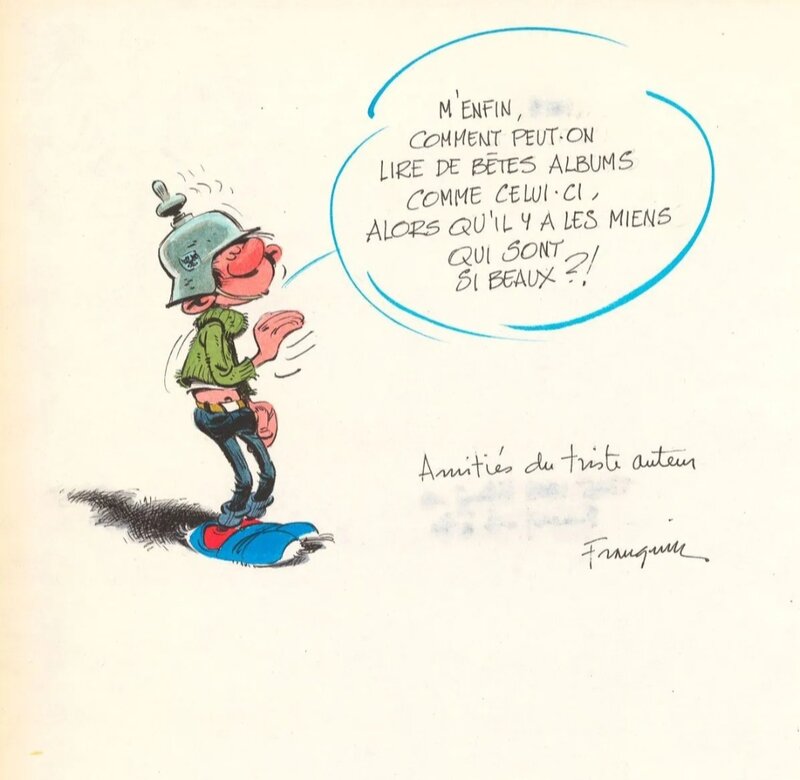 André Franquin, 1966 - Gaston Lagaffe, ambassadeur de QRN sur Bretzelburg - Original Illustration