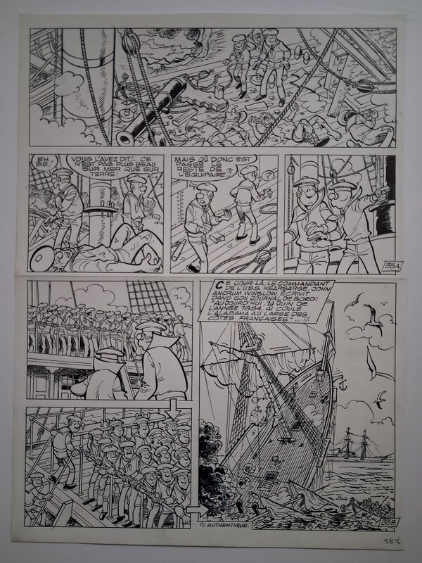 Willy Lambil, Les tuniques bleues - Duel dans la Manche - Planche originale