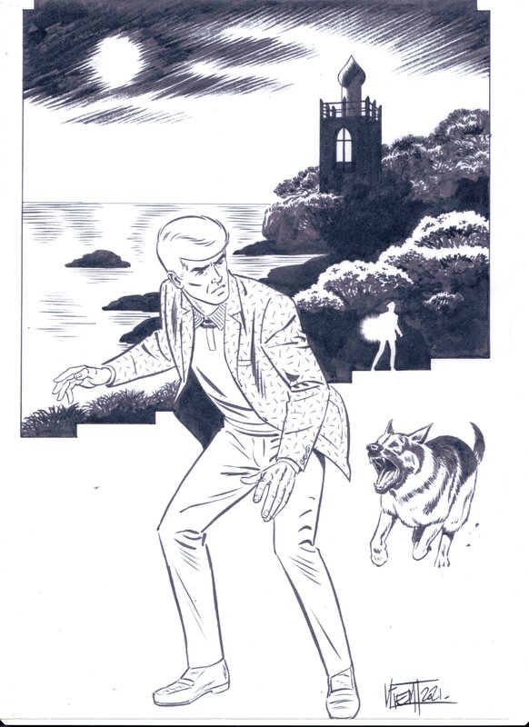 Ric Hochet by Simon Van Liemt - Original Illustration