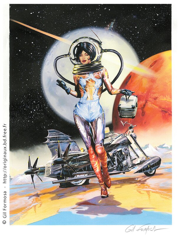 Space PINUP by Gil Formosa - Original Illustration