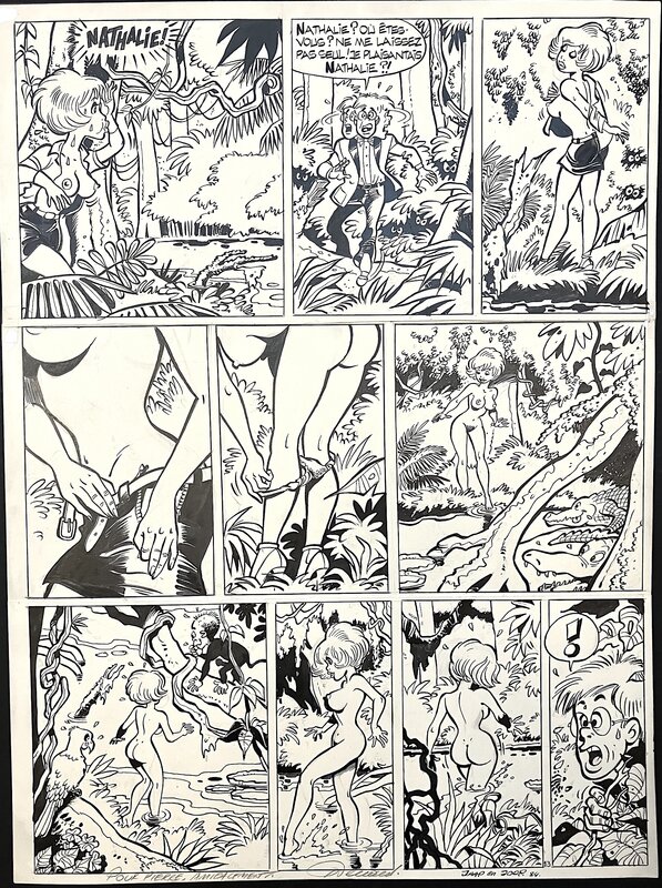 En vente - Renaud, François Walthéry, LA COUSINE COQUINE DE NATACHA - Planche originale