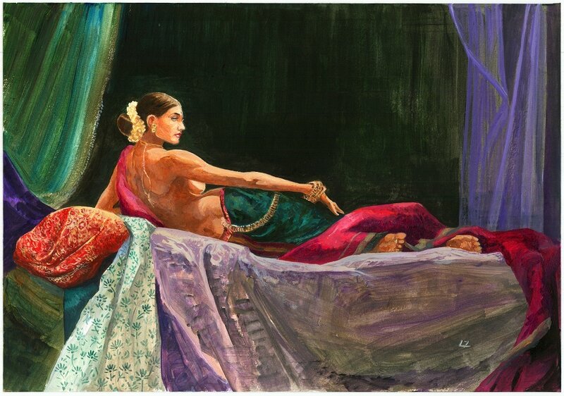 En vente - Laura Zuccheri, Kamasutra , de chair et de sang - Illustration originale