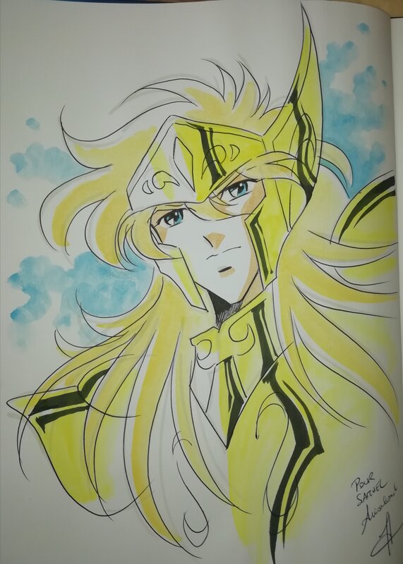 Jérôme Alquié, Dédicace améliorée sur le tome 3 de Saint Seiya - Sketch