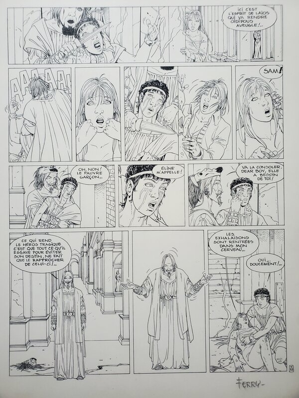Ferry, LES CHRONIQUES DE PANCHRYSIA   T3 LES STATUES - Planche originale