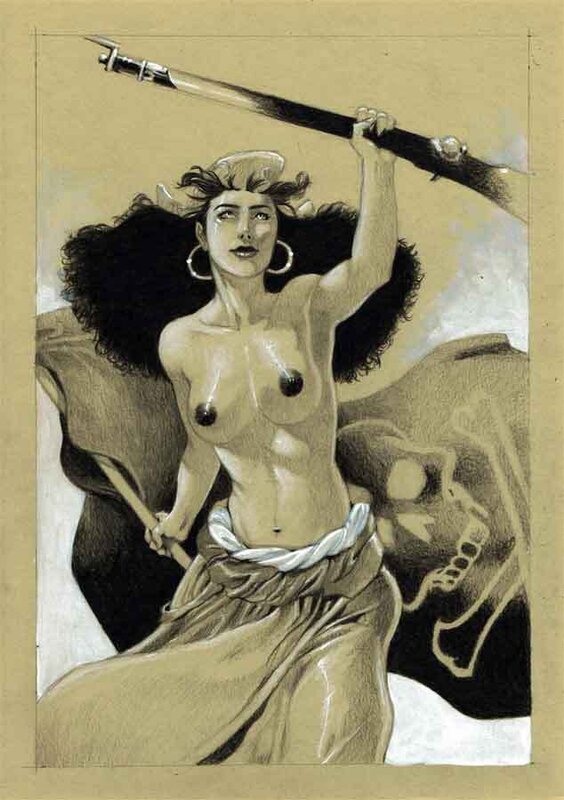 En vente - Philippe Bringel, La liberté (promo de Noël) - Illustration originale