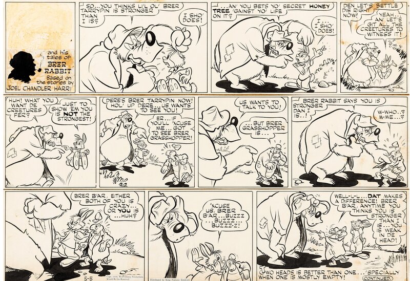 For sale - Disney - Paul MURRY, Brer Rabbit sunday page 1946 - Comic Strip