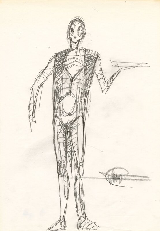 For sale - Philippe Druillet, Fureur de traits – Étude originale 72 - Original Illustration