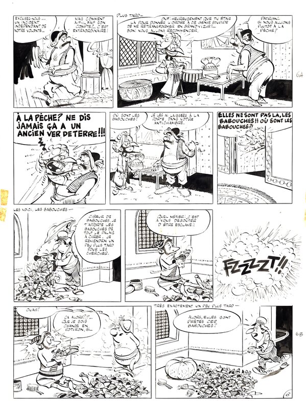 En vente - Tabary : Iznogoud tome 1 planche 6 - Planche originale