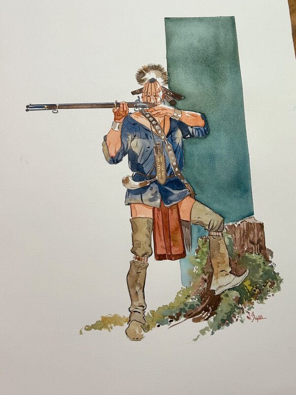 Indiano col fucile by Stefano Biglia - Original Illustration