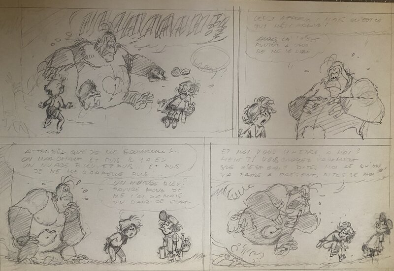 Mazel, demie planche originale crayonnée  de la série 