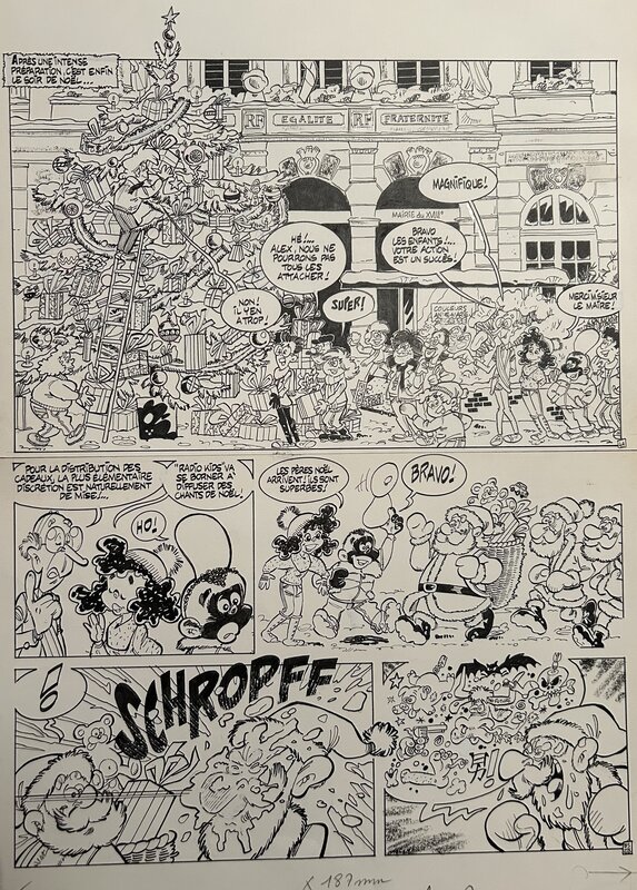 Ridel, Radio Kids, PifGadget#977, le plus beau des sapins, planche n°4, 1987. - Planche originale