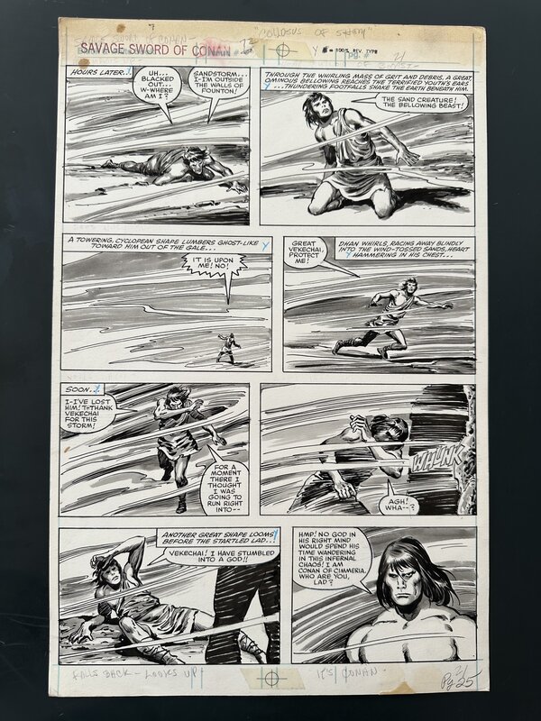 For sale - John Buscema, Ernie Chan, SAVAGE SWORD OF CONAN #72 original page 25 Marvel Comics 1982 - Comic Strip