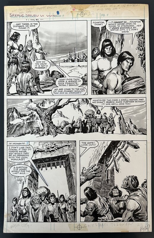 For sale - John Buscema, Ernie Chan, SAVAGE SWORD OF CONAN #72 original page 27 Marvel Comics 1982 - Comic Strip