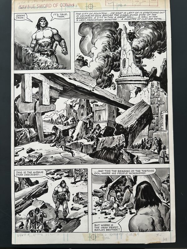For sale - John Buscema, Ernie Chan, SAVAGE SWORD OF CONAN #72 original page 49 Marvel Comics 1982 - Comic Strip