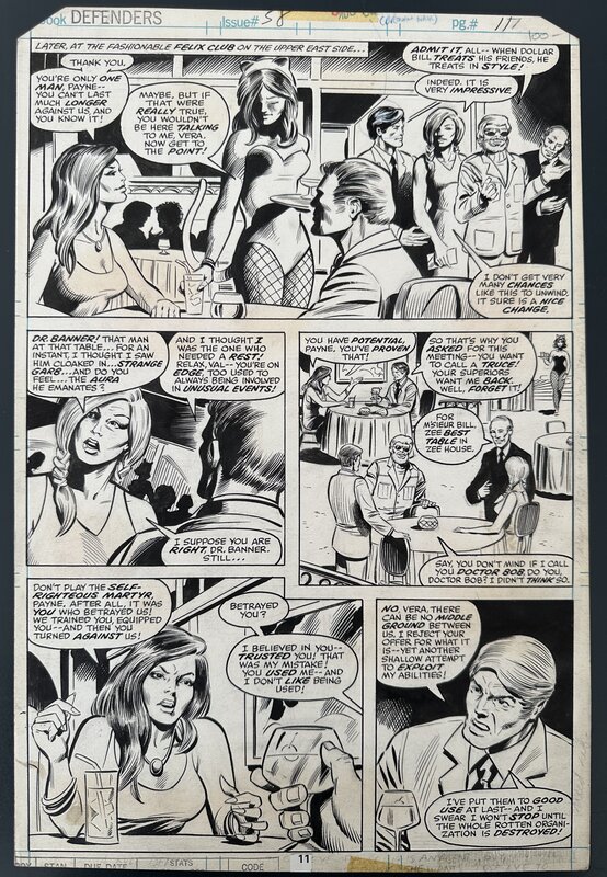 En vente - Ed Hannigan, Dan Green, THE DEFENDERS #58 original page 9 VALKYRIE Marvel Comics 1974 - Planche originale
