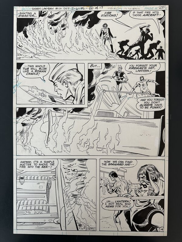 En vente - Don Heck, Frank McLaughlin, GREEN LANTERN #121 original page 14 DC comics 1974 - Planche originale
