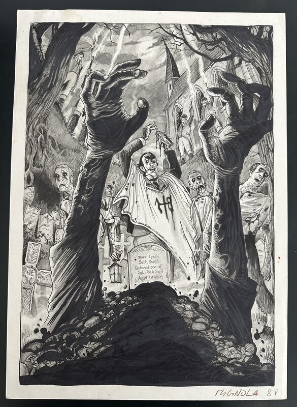 For sale - David Hitchcock, ZOMBIES, an Accent UK Anthology Original Splash Page Accent UK 2007 - Comic Strip